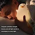 Miniatyrbillede 5 af 5: Sød Andenatlampe med 2-trins dæmpning og timer, USB genopladelig silikone lampe til børn, mobiltelefonholder