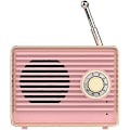 Pikkukuva 1 / 5: Langaton retrokaiutin, kannettava retro Bluetooth USB -kaiutin sisäänrakennetulla mikrofonilla, pöytäkoneen kirjahyllyn juhlakaiutin (pinkki)