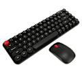 Miniatyrbild 5 av 8: Trådlöst tangentbord Mus Combo Mini Bärbar Retro Silent 2.4G Trådlös 68 tangenter Office Tangentbord Mus Set Svart