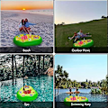 Miniatyrbild 4 av 5: Uppblåsbar Dryckeshållare för Pool, Uppblåsbar Dryckeshållare med 8 Hål, Flytande Poolbar med Luftpump, Uppblåsbar Flytande Barbricka för Poolstrandsemester