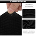 Miniatyrbild 4 av 5: Skandinaviska Jacquard Stolsöverdrag Matsalsstolsöverdrag Stretch Stolsöverdrag för Kök, Vardagsrum, Kontor, Matsal (Svart, 4 Delar)