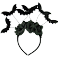Miniatyrbillede 1 af 5: Halloween Sort Flagermus Hårbøjle Kostume Tilbehør hao_SZXM