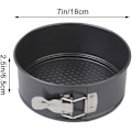 Miniatyrbild 3 av 5: Non-stick Springformform, Läcksäker Platt Botten Kakform, för 1/2 Receptportion, Rund, Läcksäker, Non-stick Belagd Form - Svart, 18cm Diameter