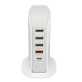 Miniatyrbillede 2 af 8: Telefonopladningsstativ Adapter USB Opladsningsstation Multi Port Opladsningstårn Stativ Hurtig Oplading til Mobiltelefon EU Stik