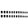 Miniatyrbillede 3 af 5: Medium Firkantede Kunstige Negle 24 Stk. Sorte med Abrazine Mønster Blank Kunstig Manicure Falske Negle til Fingre