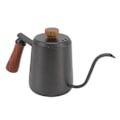 Miniatyrbilde 6 av 8: Rustfritt stål kaffekanne med trehåndtak Lang tut Rustfritt polert overflate Glatt bærbar for kjøkken Svart 600ml
