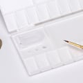 Miniatyrbillede 2 af 5: Fold ud paletten hvid reversibel plast aflang akvarel paletten til maler studerende