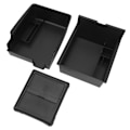 Miniatyrbillede 3 af 8: Center Console Opbevaringsbakke ABS Armlæn Organizer Box Cubby Skuffebeholder Udskiftning til Tesla Model 3 Y Uden Silikonepuder