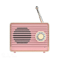 Pikkukuva 2 / 5: Langaton retrokaiutin, kannettava retro Bluetooth USB -kaiutin sisäänrakennetulla mikrofonilla, pöytäkoneen kirjahyllyn juhlakaiutin (pinkki)