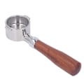 Miniatyrbillede 4 af 8: 51mm Bundløs Portafilter i Rustfrit Stål med 2 Ører Bundløs Filterholder Portafilter med Træhåndtag til Kaffemaskine Style 2
