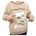 Miniatyrbillede 1 af 5: Fashion Katteelsker Hættetrøjer Kvinder Kængurulomme Hættetrøjer Hund Kæledyr Pote Pullover Toppe Langærmet Lynlås Hættetrøje Sudaderas Jzz Beige XL
