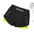Miniatyrbillede 2 af 5: Herre Hurtigtørrende Dobbelt Lag Sports Shorts S Fluorescerende Grøn