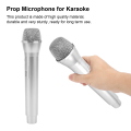 Miniatyrbilde 6 av 7: Realistisk propmikrofon for karaoke danseshow. Øv mikrofonpropp for karaoke sølv Silver