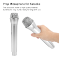 Miniatyrbillede 6 af 7: Realistisk propmikrofon til karaoke danseshows Øv mikrofonprop til karaoke sølv Silver