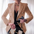 Miniatyrbild 4 av 5: Khaki Dam Short Business Pendlare Kostym Kavaj