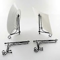Miniatyrbilde 3 av 5: (4-pakning) Jern Display Stativ, Svart Jern Staffeli Plate Display Fotoholder Stativ, Viser Bilde Fra