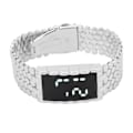 Miniatyrbild 4 av 8: LED watch dubbelt öppen spänne i rostfritt stål metallrem rektangulär urtavla Digital armbandsur för utomhusaktiviteter Silver
