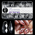Miniatyrbild 1 av 5: Balett Lösnaglar Mandelformade Klara 3D Diamant Akryl Resin Heltäckande Nagelkonst Förlängningsverktyg6