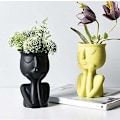 Miniatyrbilde 4 av 4: Nordic Style Black Face Blomsterpotte Sukkulent Planter