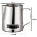 Miniatyrbillede 4 af 5: Mælkekande med termometer 550ml - Kaffekande i rustfrit stål - Mælkekop til hjem og køkken