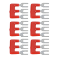 Miniatyrbild 8 av 8: 20st Jumper Block Terminal Strips Kopparledare PVC Shell Gaffel Typ Terminal Strips 400V 15A Röd TB 1503