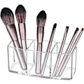 Miniatyrbillede 1 af 5: Akryl Makeupbørsteholder Organizer med 3 rum, Øjenbryns Eyeliner Blyant Display Case til Toiletbord, Sminkebord, Bordplader, Klar
