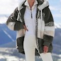 Miniatyrbilde 4 av 4: Hettejakke for menn, Hip Hop, Glidelås, Avslappet, Løstsittende, Fløyelsmyk, Flerfarget, Høst og Vinter, Army Grønn, 5XL