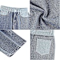 Miniatyrbild 2 av 5: Patchwork Jeans för Dam Hög Midja Raka Stretch Jeans Flickor Mode Färgblock Patchwork Jeans blå xl