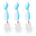 Miniatyrbillede 1 af 8: 3 stk. fjer fiskeri lokkemad spinner ske med trekrog Tackleblue