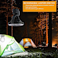 Miniatyrbillede 5 af 5: Genopladelig Bordventilator Campingventilator Med LED Lanterne Powerbank Til Telt Udendørs