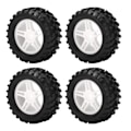 Miniatyrbilde 2 av 8: 4 stk. RC-hjul og dekksett 82mm foran og bak med flettet mønster for WLToys 144001 1/14 RC Off Road CarWhite