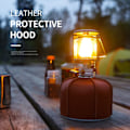 Miniatyrbillede 2 af 5: Flad Gastank PU Læderhylster Brændstoftank Beskyttende Etui Camping Komfur PU Læder Cover til Udendørs 230g 1.5x9cm