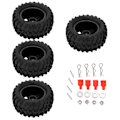 Miniatyrbilde 1 av 8: 4 stk. RC-hjul og dekksett 82 mm foran og bak med flettet mønster for WLToys 144001 1/14 RC Off Road CarBlack