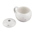 Miniatyrbillede 4 af 8: 400 ml sød astronaut krus ergonomisk håndtag keramisk kop med låg ske til kaffe te mælk hvid