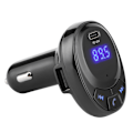 Pikkukuva 4 / 8: BT09 12V Bluetooth langaton FM-lähetin Mp3-soitin Type-C pikalataus PD 18W Auton laturiMusta
