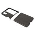 Miniatyrbilde 8 av 8: Carbon Fiber Texture Folding Phone Protective Case Mobiltelefonbeskyttelsesdeksel for Oppo Find N2 Flip Black