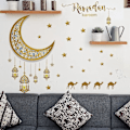 Pikkukuva 5 / 5: Ramadan Eid Mubarak seinätarra Kuu Tähti Lyhty Tarrat Itsekiinnittyvä Seinätarra Kotiin Juhliin Seinäkoriste