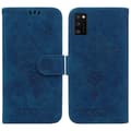 Samsung Galaxy A41 -kotelo perhosruusukuvioisella nahalla Blue