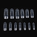 Miniatyrbilde 7 av 8: 140 stk Dual System Form Extension Falske Negler Tips Neglekunst Tips UV Gel DIY 12 Størrelser med Linjer