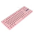 Miniatyrbilde 8 av 8: Gaming Keyboard USB Rund 87 nøkler Fargerikt Bakgrunnsbelyst Ergonomisk Mechanical Touch Wired Keyboard for stasjonær bærbar PC Rosa