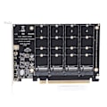 Miniatyrbillede 3 af 8: M.2 NVME SSD til PCIE X16 Adapter 4 Port High Speed ​​4x32Gbps Soft Raid Card med individuel LED-indikator til computere