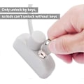 Miniatyrbillede 4 af 5: 2 stk. Vinduesdør Stop Lås Skydedør Baby Børnesikkerhed Lås Kabel Fang Wire med Rustfrit Stål Nøgle Til Garage Skab Vindue Soveværelse Jske