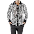 Miniatyrbilde 1 av 5: Disco-dansskjorte for menn - skinnende paljettmesh-topp, 60-70-tallsstil 2XL sølv