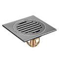 Miniatyrbilde 1 av 5: Gulvsluk Baderom Avtakbart Slukdeksel for Baderom Dusjrom Firkantet Toalett Hage Sil Rustfritt Stål Svart 10x10cm_SZXM