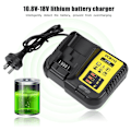 Miniatyrbillede 7 af 8: 10,8V-18V intelligent Li-ion litiumbatterilader 50/60HZ 100-260V AU