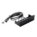 Miniatyrbild 3 av 4: 5.25 tums USB-frontpanelhubb för PC-datorchassi Optisk drivenhet Frontpanel 4 portar USB 2.0