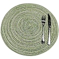 Pikkukuva 4 / 5: Pyöreät kudotut tabletit, 6 kpl, pestävät, pyöreät puuvillatabletit, pestävät, lämmönkestävät ja liukumattomat, halkaisija 35 cm, vihreä