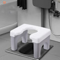 Miniatyrbild 6 av 8: Fällbar toalettpallstol, bärbar toalettstol, halkfri, hygienisk badpall, multifunktionell toalettstol, hög grå, vuxenversion