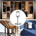 Miniatyrbilde 2 av 2: 4-pakning Ovale Garderobestangbraketter Justerbare Hul Sink Legering Garderobestangbraketter for Garderobe Soverom Baderom