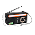 Miniatyrbild 2 av 8: Bärbar Solar Handvev Radio AM FM WB Multiband Dynamo Radio med 2000 mAh Power Bank SOS-larmfunktion för campingresor i nödsituation